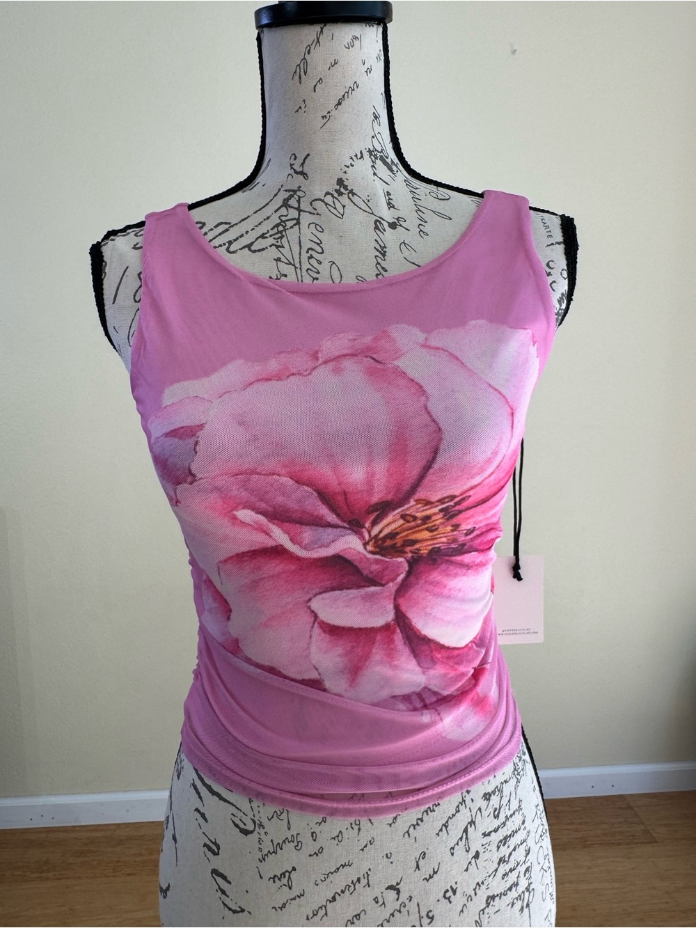 Sincerely Jules Pink Floral Scoop Neck Tank Top Size S